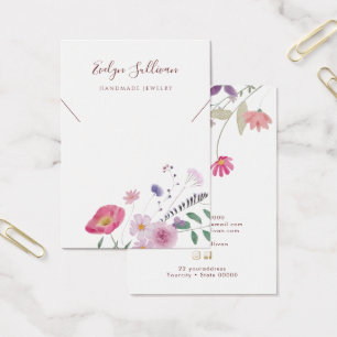 Cartão de expositor de flores silvestres frescas