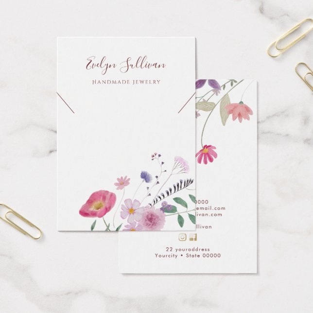 Cartão de expositor de flores silvestres frescas (Escritótio)