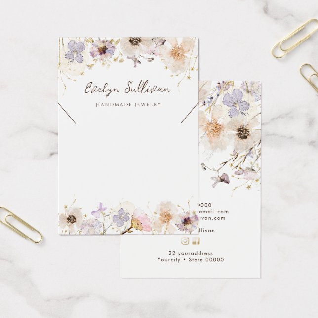 Cartão de expositor de flores silvestres secas (Escritótio)