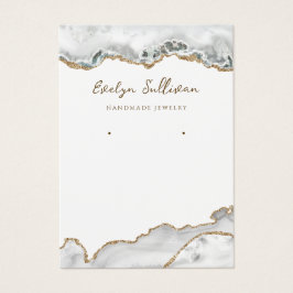 Cartão de expositor de joias brancas agate