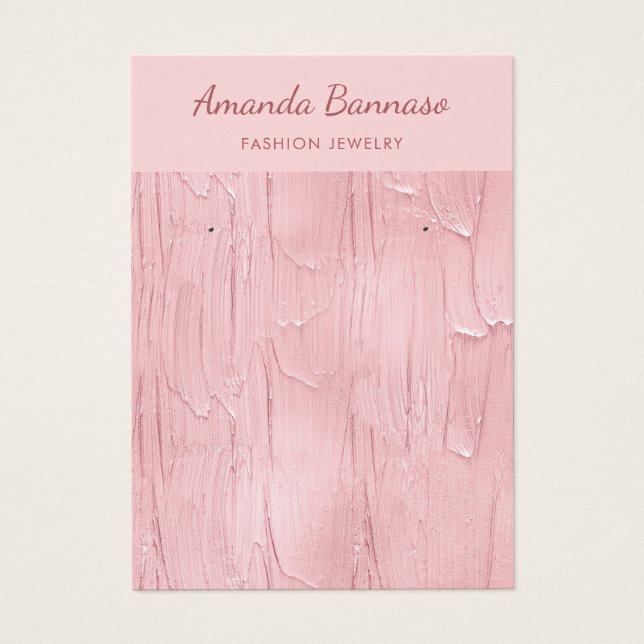 Cartão de expositor de joias cor-de-rosa Elegante (Frente)