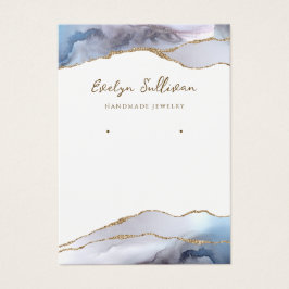 Cartão de expositor de joias de agata azul da cinz