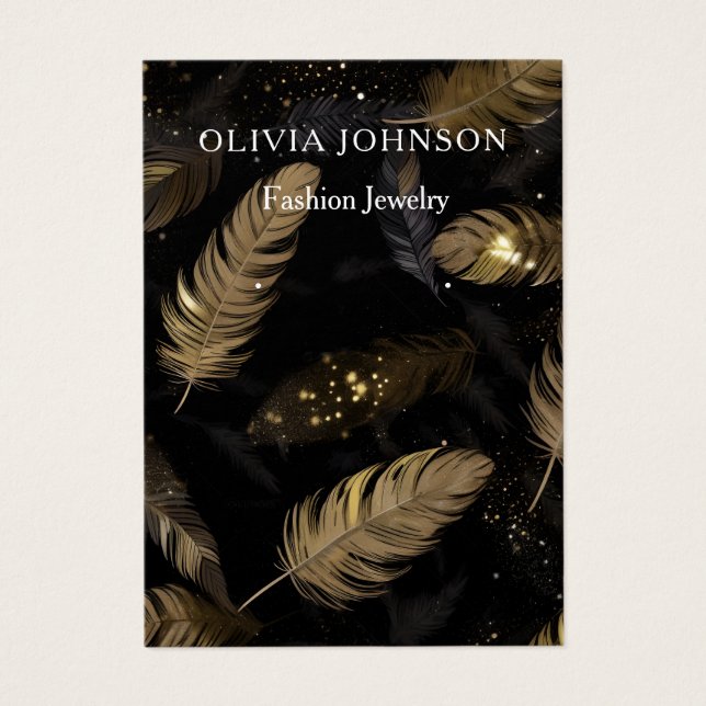 Cartão de expositor de joias de ouro simples e ele (Frente)