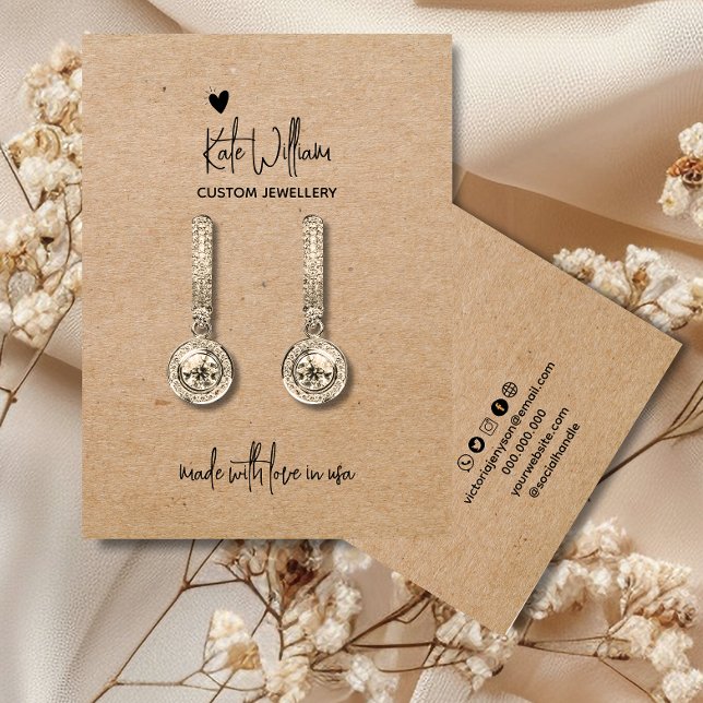 Cartão de expositor de joias de papel kraft para c (Criador carregado)