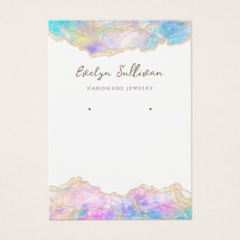 Cartão de expositor de joias opais cor-de-rosa azu