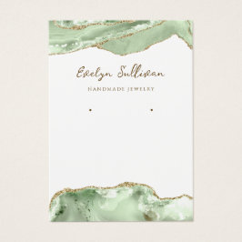 Cartão de expositor de joias verdes Jade