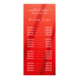 Cartão de Expositor de Lista de Preços de Salão Mo