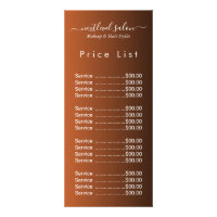 Cartão de Expositor de Lista de Preços de Salão Mo