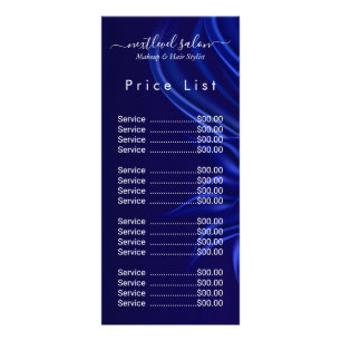 Cartão de Expositor de Lista de Preços de Salão Mo