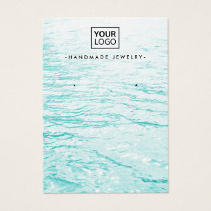Cartão de expositor de logotipo de água azul-aqua