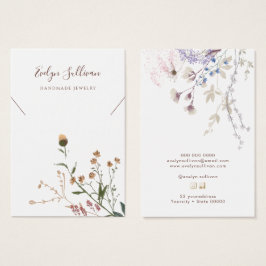 Cartão de expositor do colar de flores selvagens