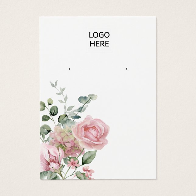 Cartão de expositor floral de cor aquosa moderno e (Frente)