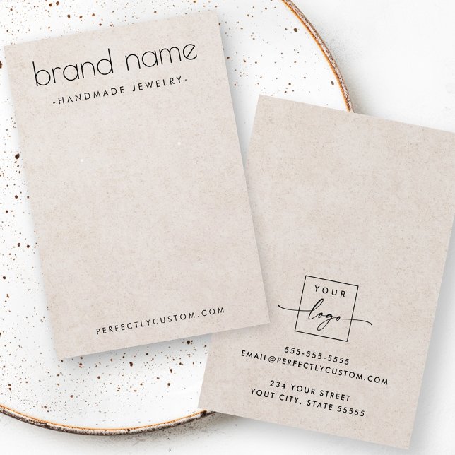 Cartão de expositor moderno para brinco de textura (Light brown texture modern earring display card)