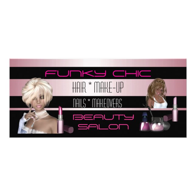Cartão de Expositor Salão de Beleza Cabelo Rosa Pr (Frente)