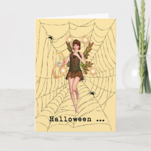 Cartão De Fada Assustada Do Halloween