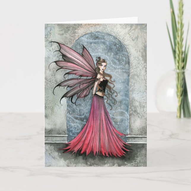 Cartão de fada branco de Natal por Molly Harrison (Frente)