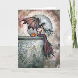 Cartão de Fada Gótica de Outubro Sonha Vampiro