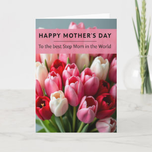 Cartão de Faixa de Flores do Dia das Mães