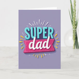 Cartão de Faixa de Super Pai Aqua
