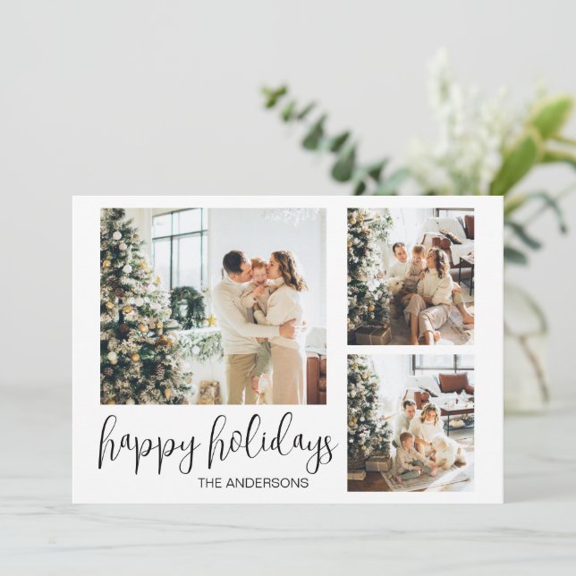 Cartão de família de Natal de Natal de Ano Novo (Em pé/Frente)