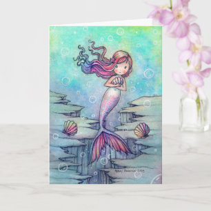Cartão de Fantasia de Sereia Fofa para Todas as Oc