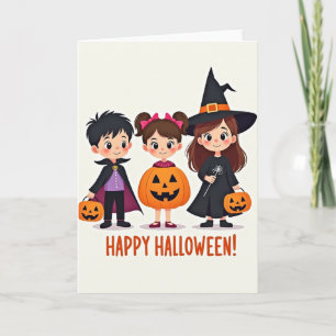 Cartão de Fantasias Feliz Halloween