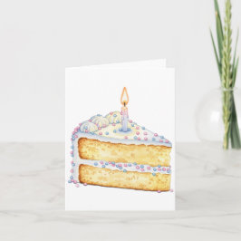 Cartão de Fatia de Bolo de Aniversário (interior e
