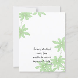 Cartão de Favor de Caridade de Casamento Verde-Cla