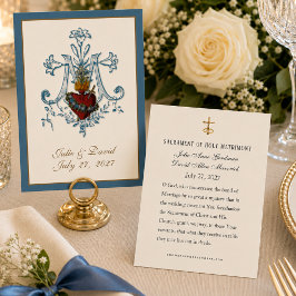 Cartão de Favor de Casamento Católico Elegante