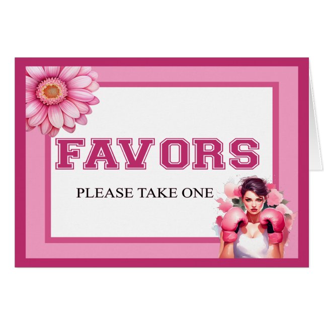 Cartão de Favor do Cancer da Mama Floral, rosa e B (Frente horizontal)