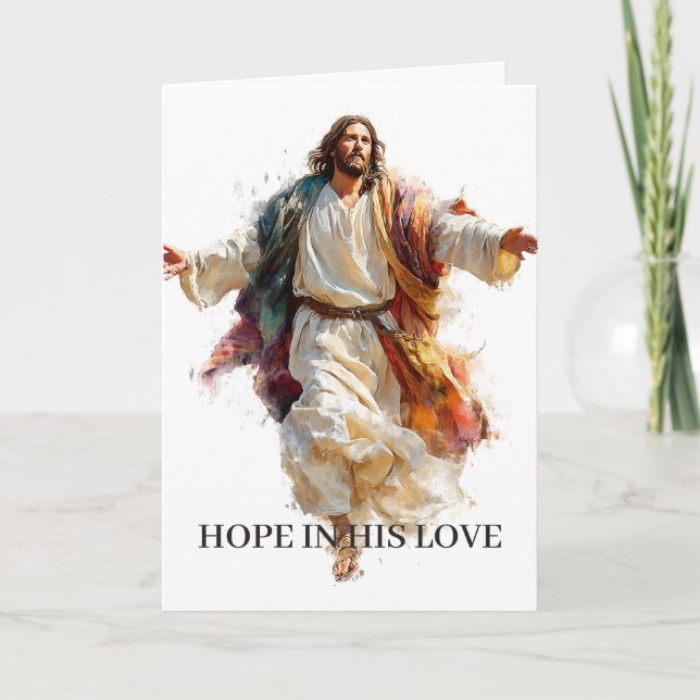 Cartão de Fé Esperança Encorajamento Jesus Braços  (Frente)