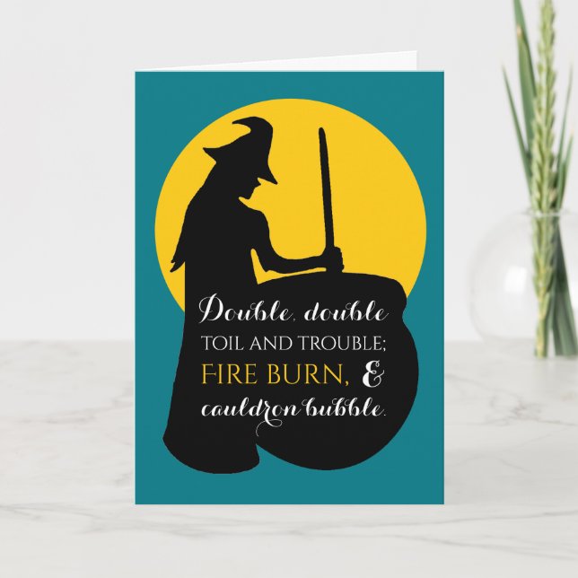 Cartão de Feitiço de Magia de Bruxa e Lua (Frente)