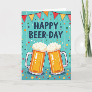 Cartão de Felicitações Cerveja Espumante
