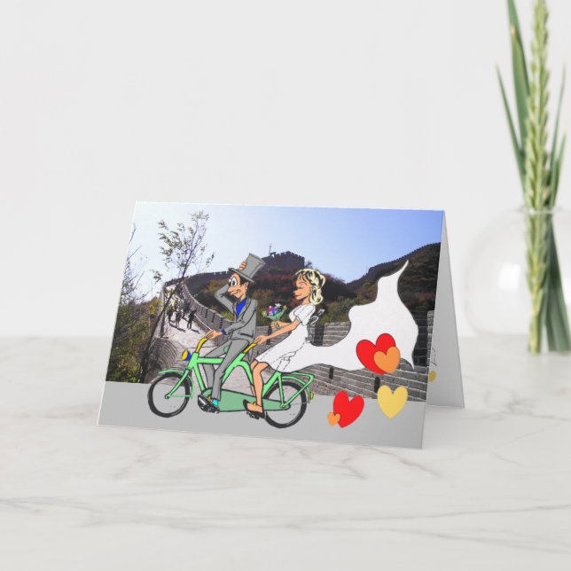 Cartão de Felicitações Chinês de Casamento DIY (Frente)