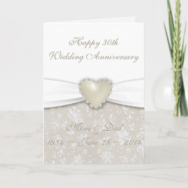 Cartão de Felicitações de 30 Anos de Casamento Dam