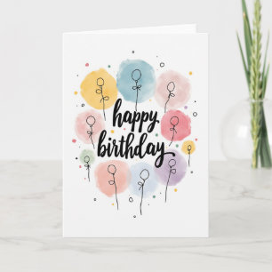 Cartão de Felicitações de Aniversário Arejado