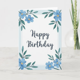 Cartão de Felicitações de Aniversário Azul Céu