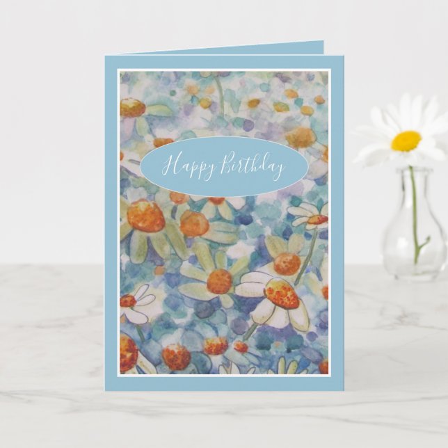 Cartão de Felicitações de Aniversário com Flores L (Planta pequena)