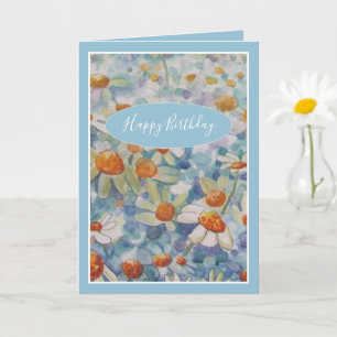 Cartão de Felicitações de Aniversário com Flores L