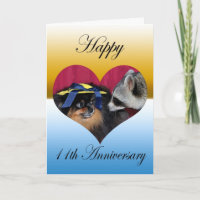 Cartão de Felicitações de Aniversário de Casamento