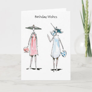 Cartão de Felicitações de Aniversário Senhoras sae