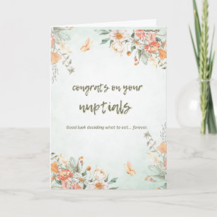 Cartão de Felicitações de Casamento com Flores Div