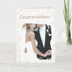 Cartão de Felicitações de Casamento com Texto Pers