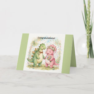 Cartão de Felicitações de Casamento de Dinossauro