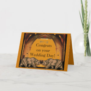Cartão de Felicitações de Casamento do Urso da Cal