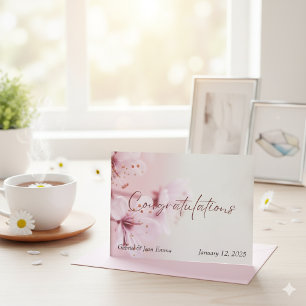 Cartão de Felicitações de Casamento Floral Elegant