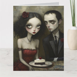Cartão de Felicitações de Casamento Gótico Esquisi