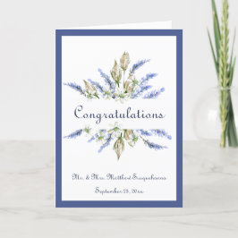 Cartão de Felicitações de Casamento Lavanda Floral