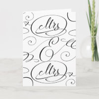 Cartão de Felicitações de Casamento Lésbico Mrs e 