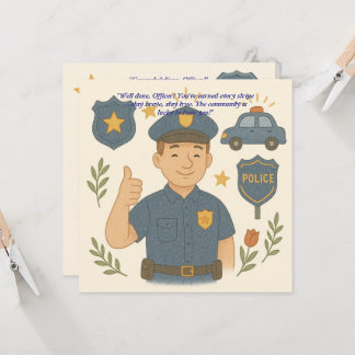 Cartão de Felicitações de Chapéu de Polícia 